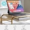 Martha Stewart Ryder Gold Mesh Metal Desktop Monitor Stand Riser with Organizer Drawer and Side Storage HH-OHD04-GLD-MS - alternate 8
